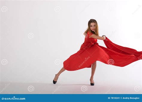 Dancing lady in red stock image. Image of girl, sensuality - 7810241