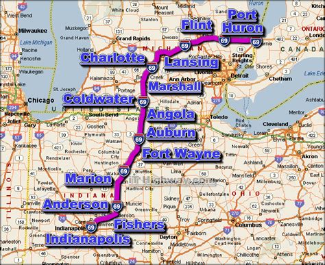 interstate  route map roads  port
