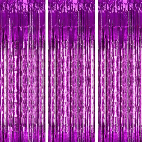 Kirikou Pack Of Purple Foil Fringe Curtains Backdrop Party Decoration