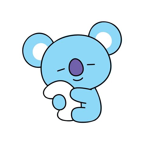 Blue Koala Bear On Pastel Color Palette