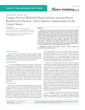 Fillable Online Unique Service Related Characteristics Among Home