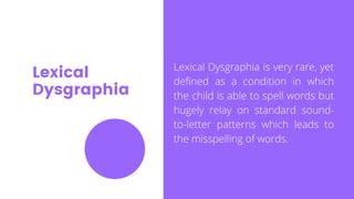 Types Of Dysgraphia PPT