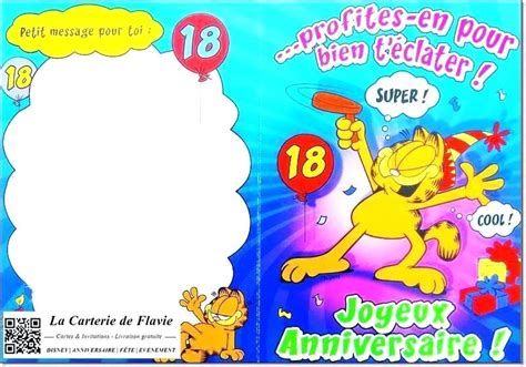 Carte Anniversaire A Imprimer 18 Ans Garcon Elevagequalitetouraine