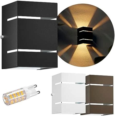 Arandela Frisos E Facho Externa Led G9 5w Mf115 Preto Branco Quente