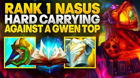 Rank 1 Nasus Carrying Vs Gwen Top In EUW Masters Quadrakill