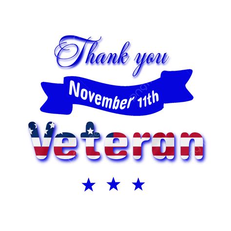 Thank You Veteran Typography And Blue Ribbon Thank You Veteran Flag