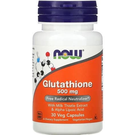 Глутатион NOW (Нау) Glutathione 500 мг капсулы флакон 30 шт ...