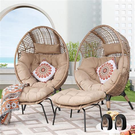 Amazon NICESOUL 2 Person Wicker Stationary Egg Chair Indoor