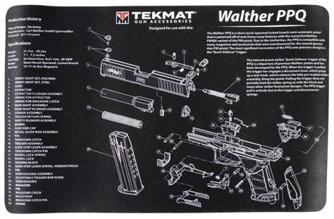 Tekmat Tekr17walppq Original Cleaning Mat Walther Ppq Parts Diagram 11 X 17 Guns 4 Less