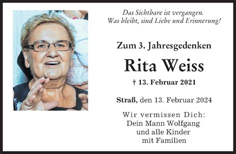 Traueranzeigen von Rita Weiss Allgäuer Zeitung