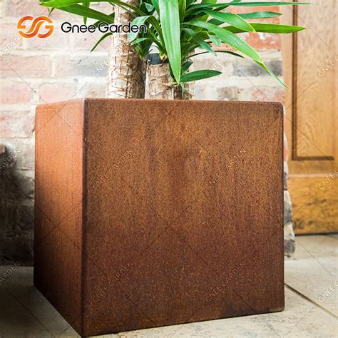 High Quality Corten Steel Square Metal Planter China Corten Steel Planter And Corten Steel