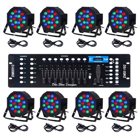 Co Z Led Stage Lights Dmx Pcs X W Rgb Par Can Lights Package With