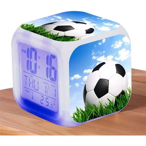 Horloge De Football Numérique Réveils À Couleurs Changeantes Pour