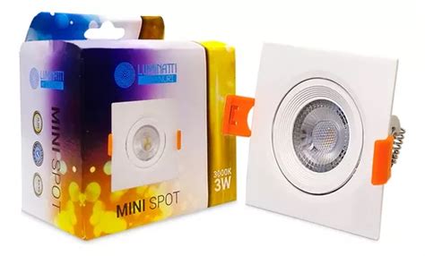 Kit Mini Spots Led De Embutir Luminatti Quadrado W K Frete Gr Tis