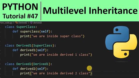 Python Tutorial 47 Multilevel Inheritance In Python Programming For Beginners Youtube