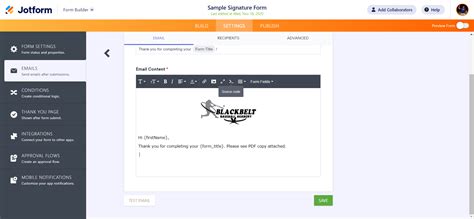 How To Use Your Email Signature In Jotform Autoresponder Emails