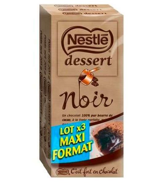 Chocolat noir 52 à pâtisser Nestlé dessert LOT DE 3 3 tablettes x