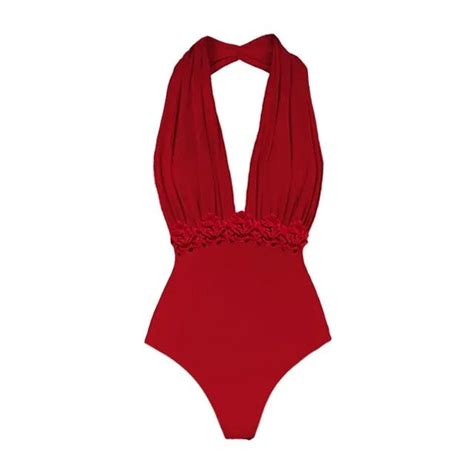 Vintage Women Swimwear One Piece Swimsuit Luxury Bikini Backless Beach