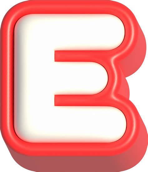 Letter E 3d Rendering Uppercase Alphabet 46398212 Png