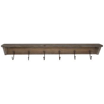 Slim Wood Wall Shelf With Hooks | Hobby Lobby | 1647247