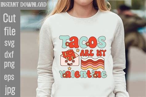 Tacos Are My Valentine Retro Valentine S Graphic By SimaCrafts