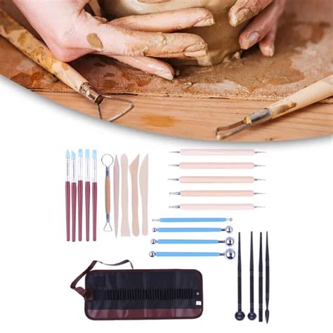 KIT D OUTILS DE sculpture en argile poterie polyvalent 24 pièces