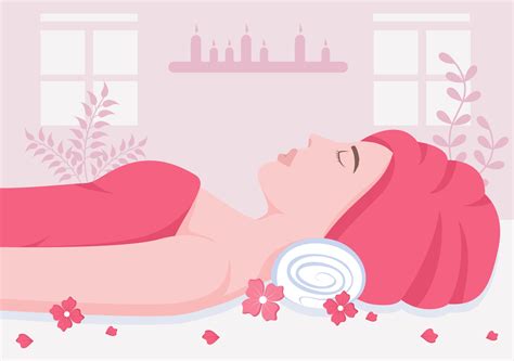 Massage Vector Illustration In Beauty Salon Body Spa Relaxation