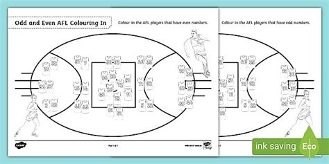 Odd and Even AFL Colouring in (teacher made) - Twinkl