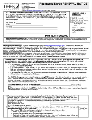 Fillable Online Dhhs Ne Division Of Public Health Registered Nurse