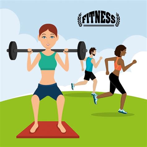 Gimnasio Y Estilo De Vida Fitness Vector Gratis