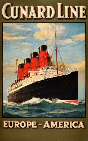 Original Vintage Posters Advertising Posters Cunard Line Europe