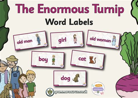 Eyfs The Enormous Turnip Word Labels Grammarsaurus