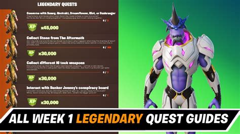 Fortnite All Week 1 Legendary Quest Guide Chapter 2 Season 7 Youtube