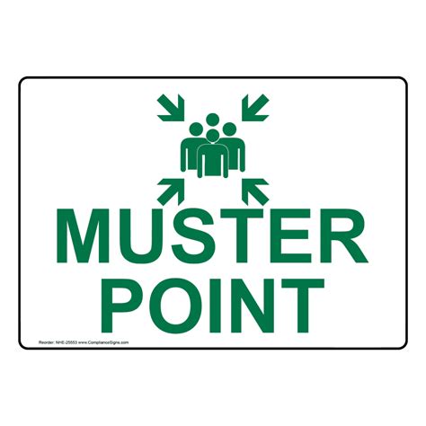 White Muster Point Sign Or Label With Symbol