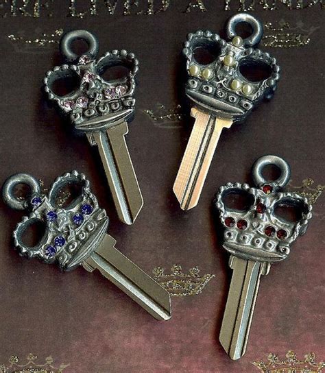 Queens Crown House Key With Swarovski Crystals Etsy House Keys