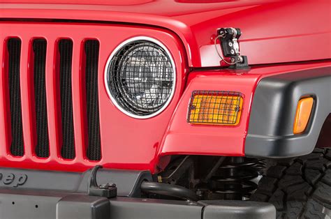 Rugged Ridge Black Mesh Light Guard Set For Jeep