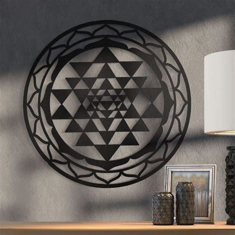 Quadro Decorativo Vazado Mandala Sri Yantra Fran Adesivos De Parede