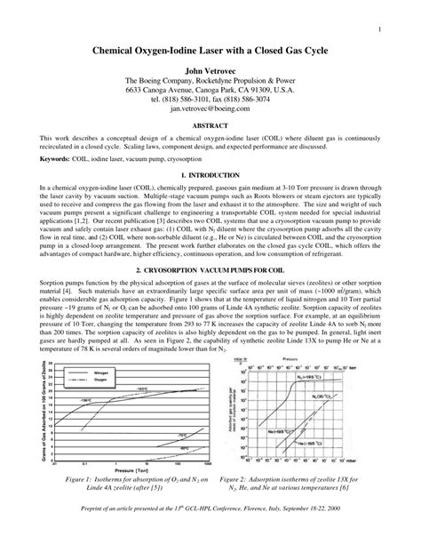 (PDF) Chemical Oxygen-Iodine Laser with a Closed Gas Cycle