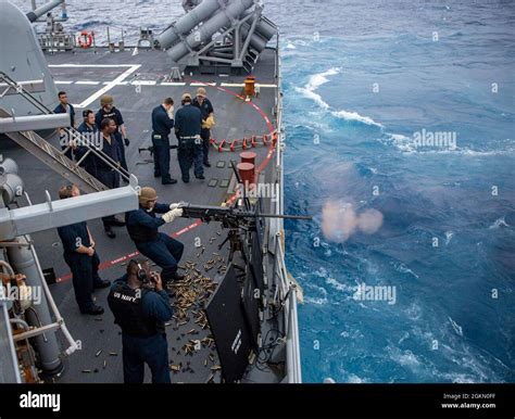 210601 N JW440 1255 PHILIPPINE SEA June 1 2021 Sailors Fire An M2HB