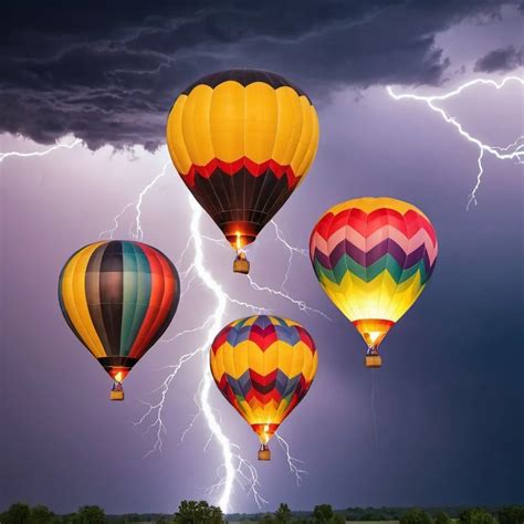 Please Create A Photo Of Three Colorful Hot Air Ball