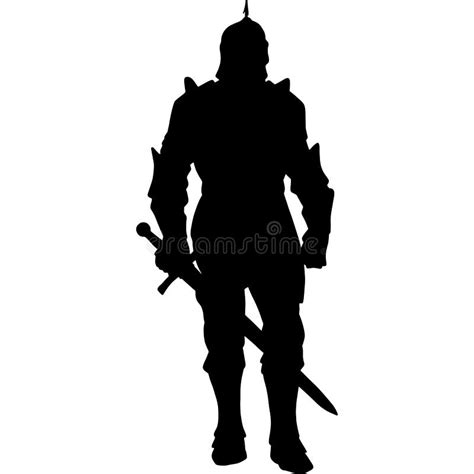 A Medieval Warrior With Sword And Spears Stock Vector Illustration Of