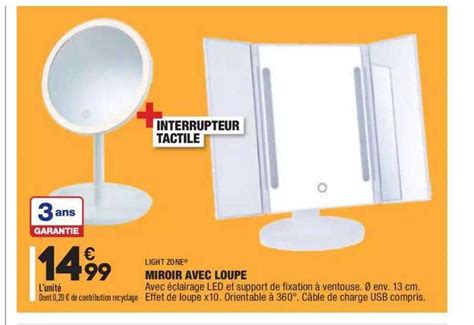 Promo Miroir Avec Loupe Light Zone Chez Aldi Icatalogue Fr