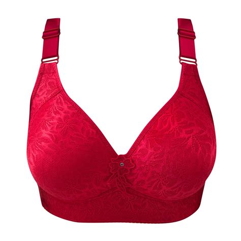 Mallwal Lace Bralettes Women Convertible Bra Feature V Neck Longline Bra Style W 1156 Red S