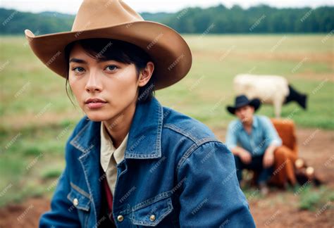 Free Photo Cowboy Portrait In Daylight With Out Of Focus Landscape