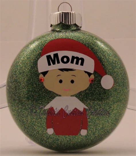 Mom Christmas Ornament Mom Glitter Personalized Ornament Etsy