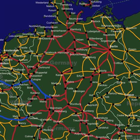 Germany Rail Travel Map European Rail Guide