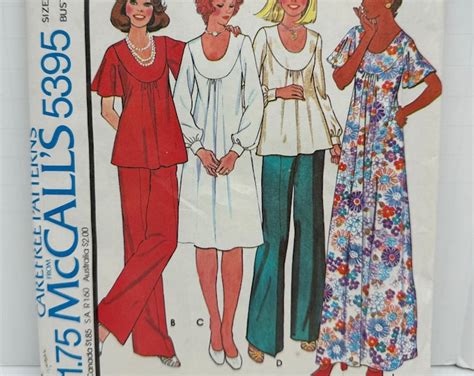 Vintage S Mccalls Misses Yoked Dress In Two Lengths Top And