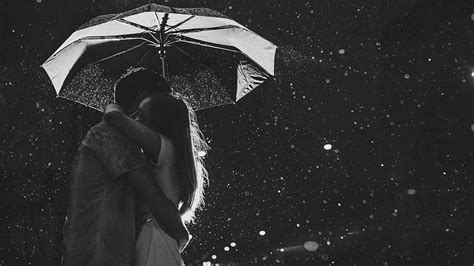 Hug Hugging Couple Love Mood People Men Women Happy Rain Drops