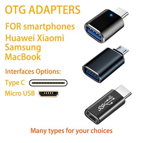 Usb 30 To Type C Otg Adapters Usbc Male To Usba Female Converter Micro 5pin Connector For