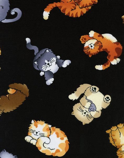 Half Metre Patchwork Quilting Fabric Timeless Treasures Cat C9752 Black